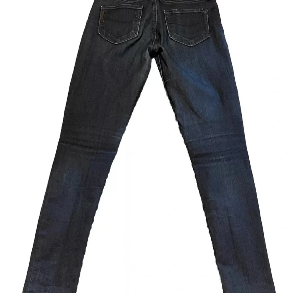 Paige Skyline Ankle Peg Jeans Womens 26 Low Rise Dark Blue Denim Made in USA - Picture 2 of 3